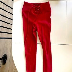 Red football style leggings